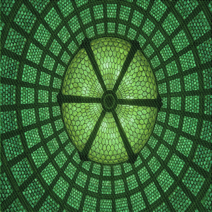 Round Patterned Deep Emerald Green Rug, pat1562grn