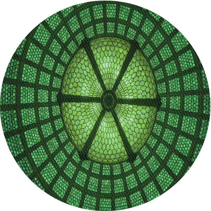 Square Patterned Deep Emerald Green Rug, pat1562grn