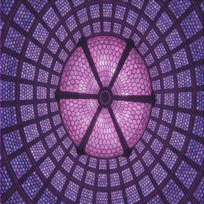 Round Machine Washable Transitional Purple Rug, wshpat1562pur