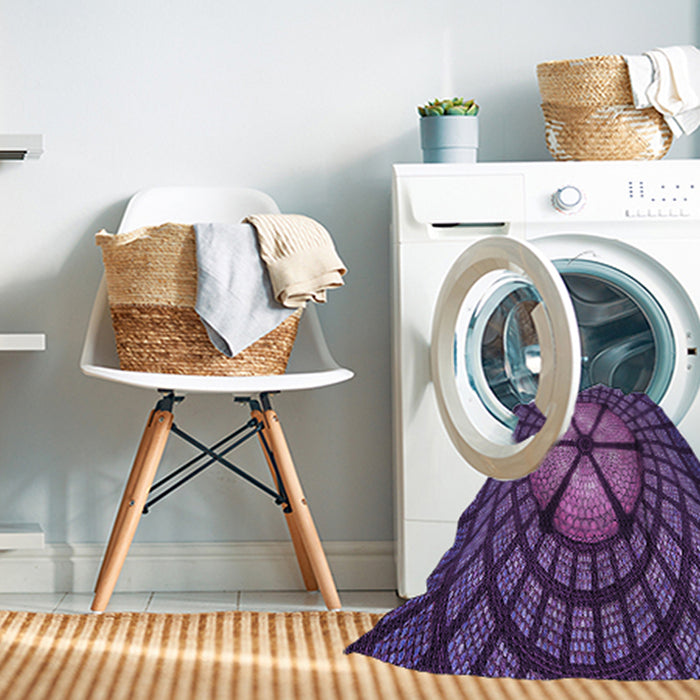 Machine Washable Transitional Purple Rug in a Washing Machine, wshpat1562pur