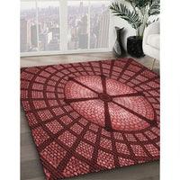 Patterned Dark Red Rug, pat1562rd