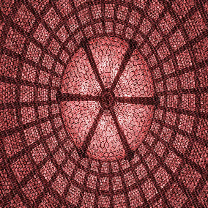 Round Patterned Dark Red Rug, pat1562rd