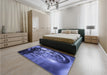 Patterned Light Slate Blue Rug in a Bedroom, pat1563blu