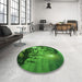 Patterned Deep Emerald Green Rug in a Kitchen, pat1563grn