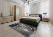 Patterned Gunmetal Gray Rug in a Bedroom, pat1563gry