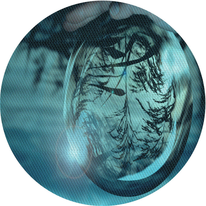 Square Machine Washable Transitional Medium Teal Green Rug in a Living Room, wshpat1563lblu