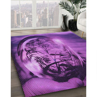 Patterned Bright Purple Rug, pat1563pur