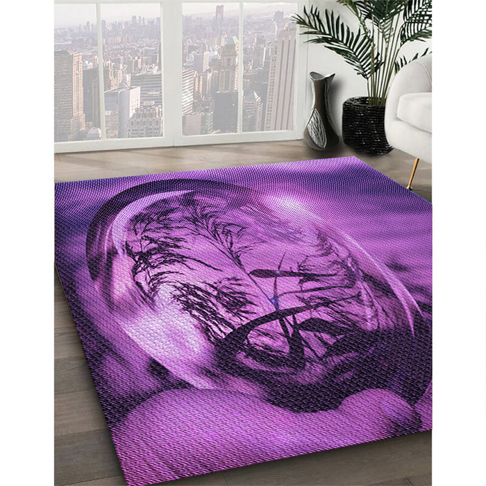 Machine Washable Transitional Bright Purple Rug in a Family Room, wshpat1563pur