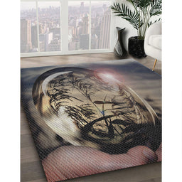 Machine Washable Transitional Charcoal Black Rug in a Family Room, wshpat1563