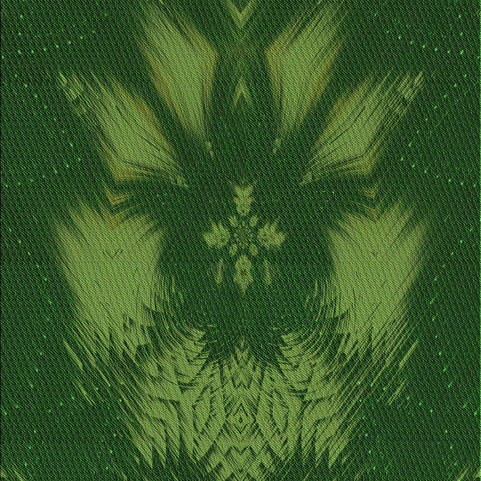 Patterned Dark Lime Green Rug, pat1564grn