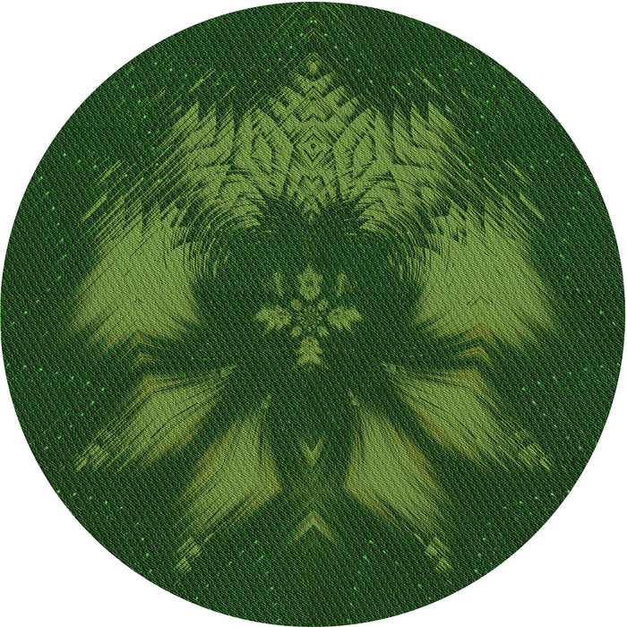 Square Machine Washable Transitional Dark Lime Green Rug in a Living Room, wshpat1564grn