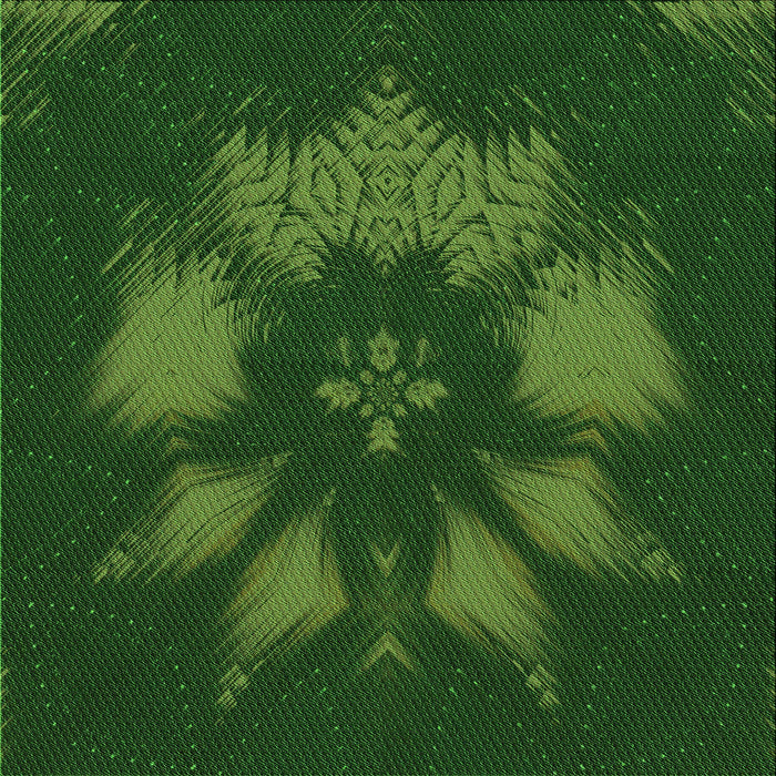 Round Patterned Dark Lime Green Rug, pat1564grn