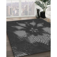 Patterned Charcoal Black Rug, pat1564gry