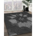 Patterned Charcoal Black Rug in Family Room, pat1564gry