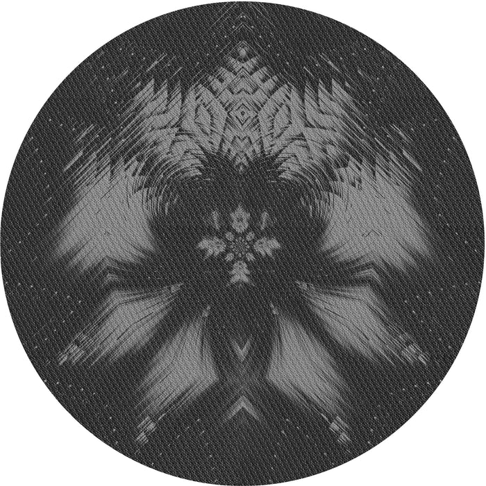 Square Patterned Charcoal Black Rug, pat1564gry