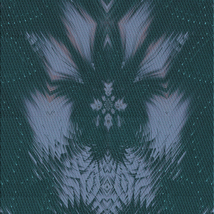 Patterned Deep Teal Green Rug, pat1564lblu