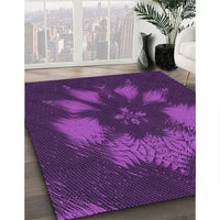 Patterned Dark Orchid Purple Rug, pat1564pur