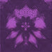 Round Machine Washable Transitional Dark Orchid Purple Rug, wshpat1564pur