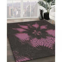 Patterned Mauve Taupe Purple Novelty Rug, pat1564