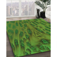 Patterned Apple Green Rug, pat1565grn