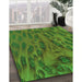 Patterned Apple Green Rug in Family Room, pat1565grn