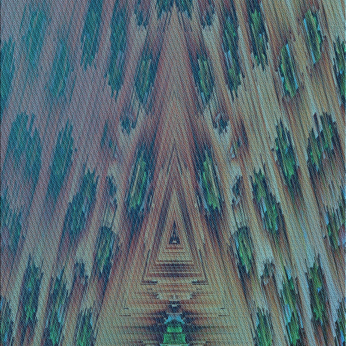 Machine Washable Transitional Deep-Sea Green Rug, wshpat1565lblu