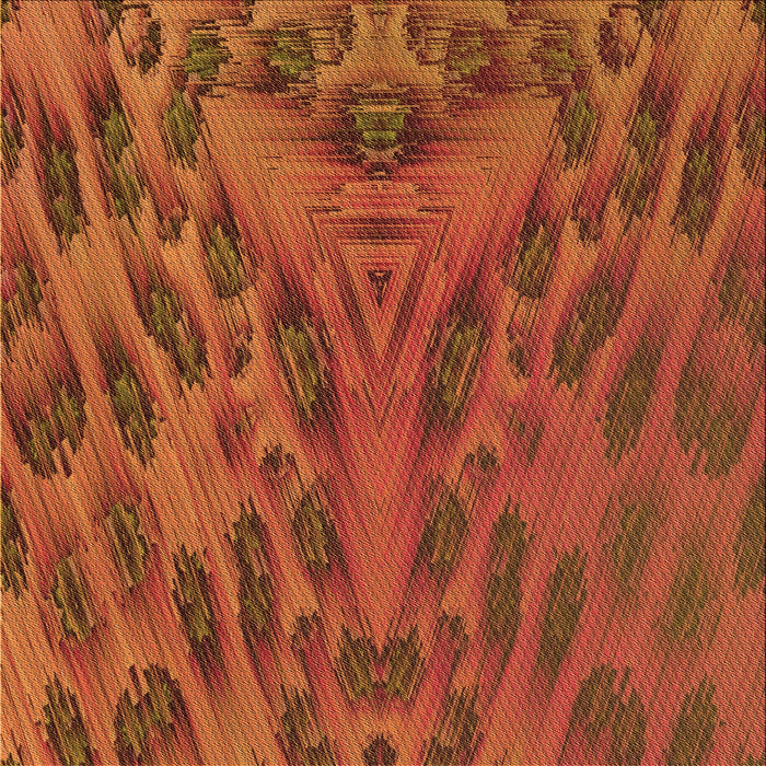 Round Machine Washable Transitional Orange Red Orange Rug, wshpat1565org