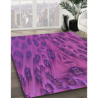 Patterned Medium Violet Red Pink Rug, pat1565pur