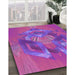 Machine Washable Transitional Magenta Pink Rug in a Family Room, wshpat1566pur