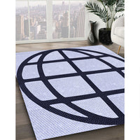 Patterned Pale Lilac Purple Rug, pat1567blu