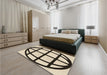 Patterned Vanilla Gold Rug in a Bedroom, pat1567brn