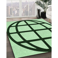 Patterned Medium Forest Green Rug, pat1567grn