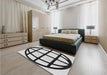 Patterned Platinum Gray Rug in a Bedroom, pat1567gry