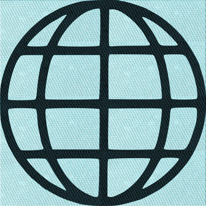 Round Patterned Blue Rug, pat1567lblu