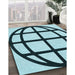 Patterned Blue Rug in Family Room, pat1567lblu