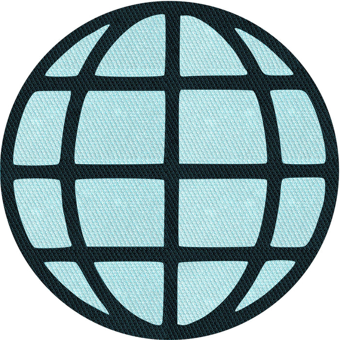 Square Patterned Blue Rug, pat1567lblu