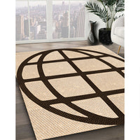 Patterned Deep Peach Orange Rug, pat1567org