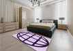 Patterned Purple Rug in a Bedroom, pat1567pur