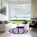 Square Patterned Purple Rug in a Living Room, pat1567pur