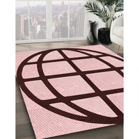 Patterned Brown Red Rug, pat1567rd