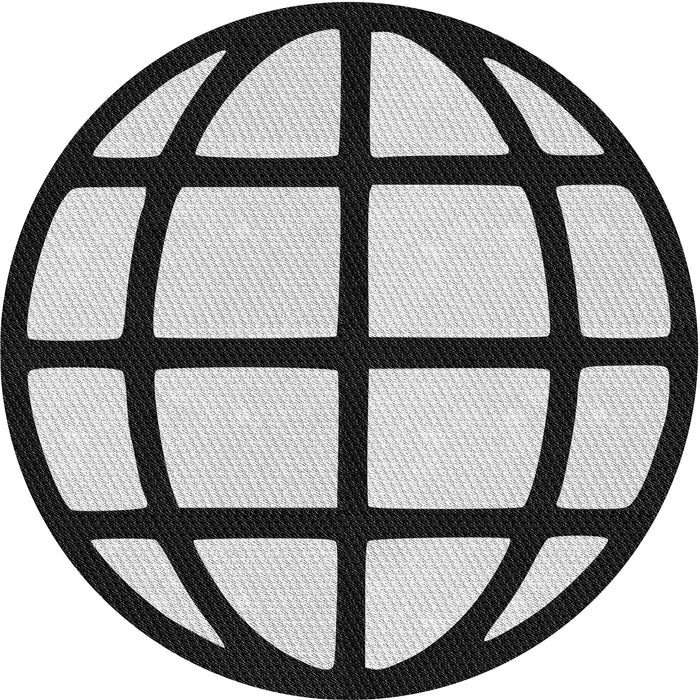 Sideview of Patterned Light Black Novelty Rug, pat1567