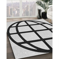 Patterned Light Black Novelty Rug, pat1567