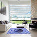 Square Patterned Jeans Blue Rug in a Living Room, pat1568blu