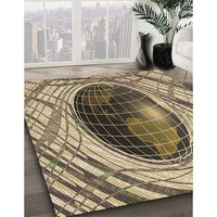 Patterned Dark Brown Rug, pat1568brn