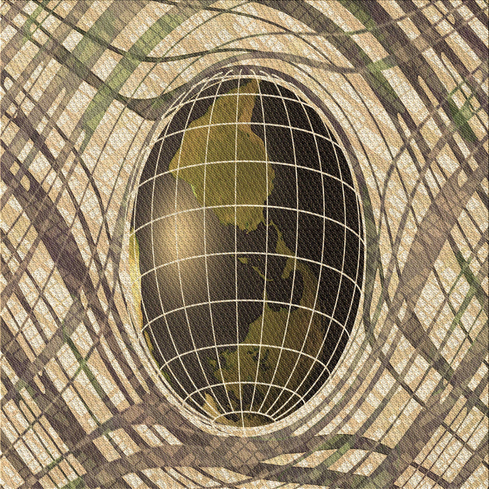 Round Patterned Dark Brown Rug, pat1568brn