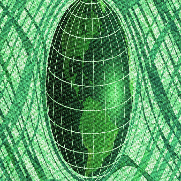 Patterned Green Rug, pat1568grn