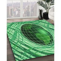 Patterned Green Rug, pat1568grn