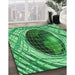 Patterned Green Rug in Family Room, pat1568grn