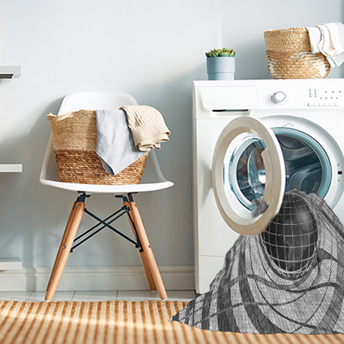 Machine Washable Transitional Silver Gray Rug in a Washing Machine, wshpat1568gry