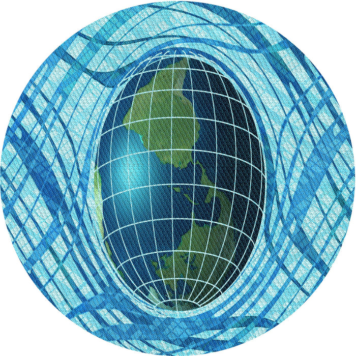 Square Patterned Blue Rug, pat1568lblu